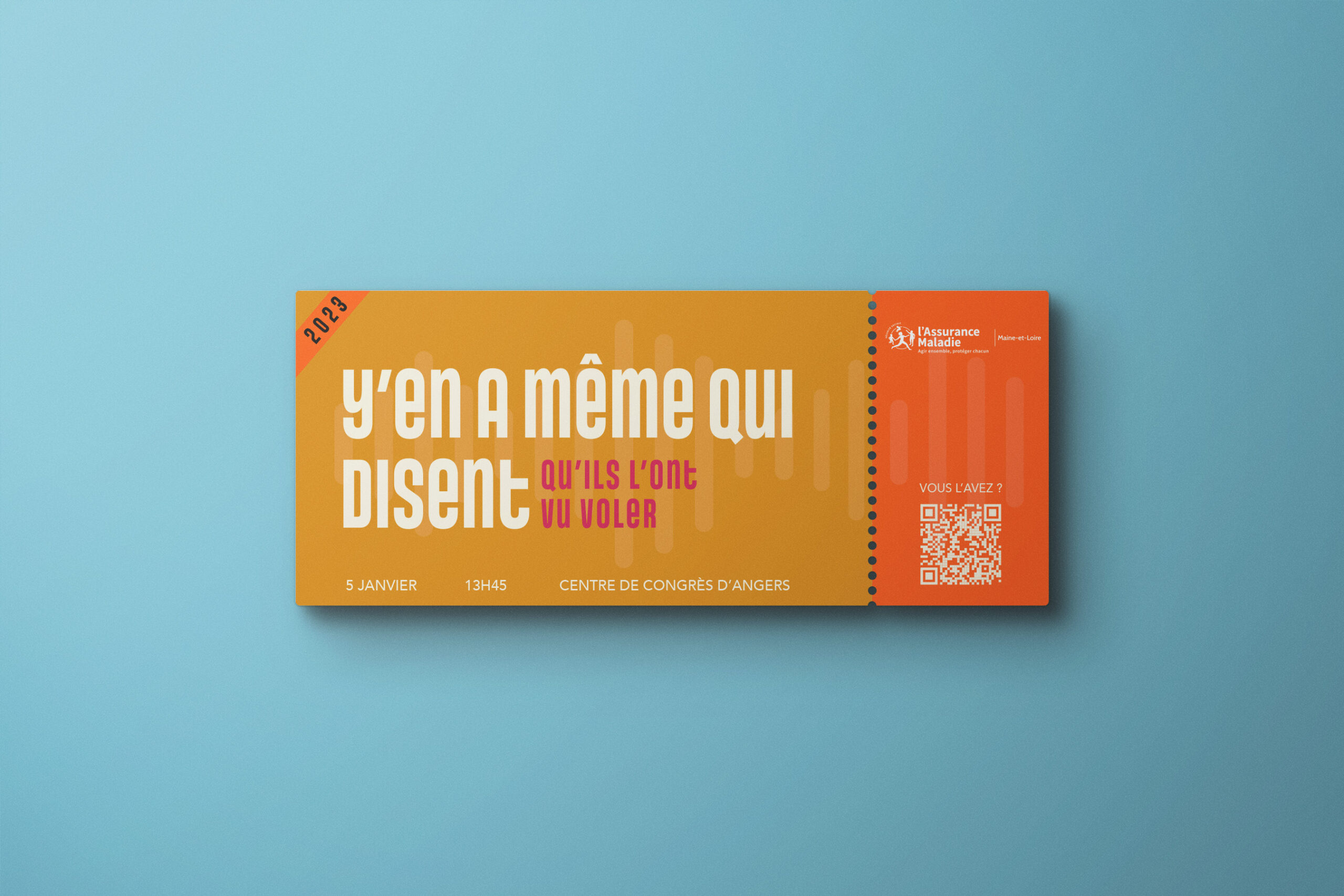 invitation évènement interne sous forme de billet de concert pour une soirée quizz Musical